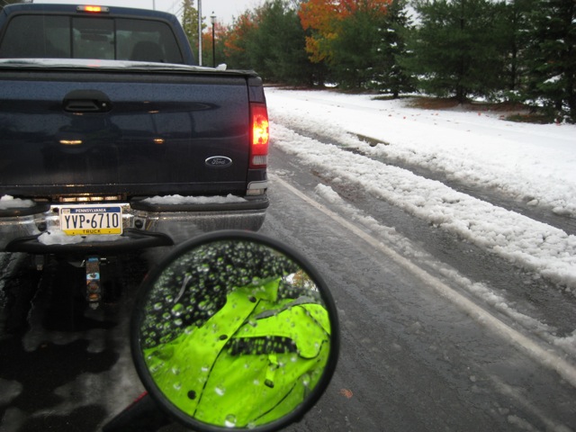 motorcycle in the snow