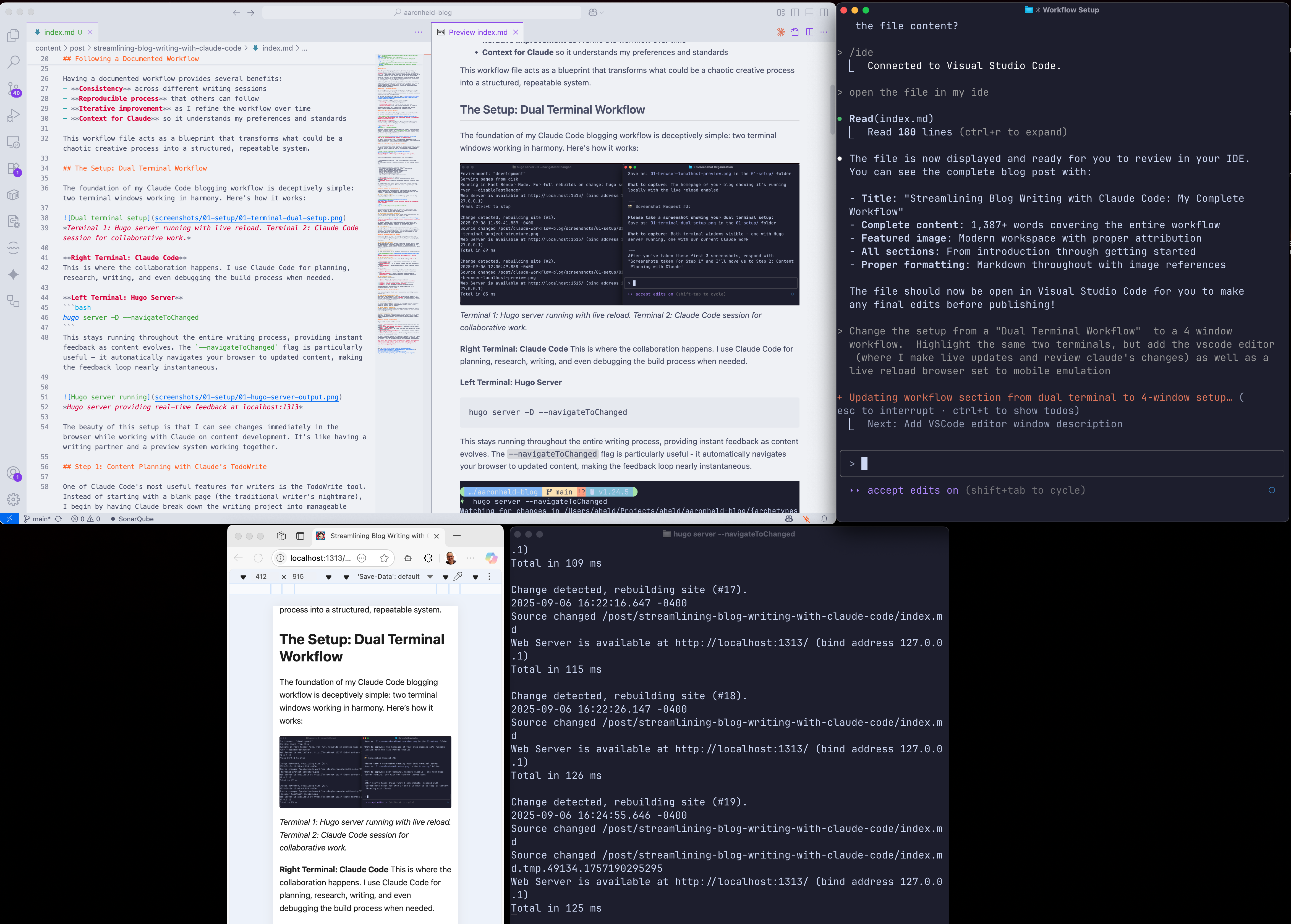 Four-window setup
